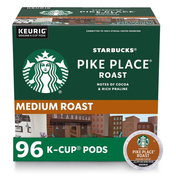 Starbucks K-Cup Coffee Pods, 100% Arabica,Medium Roast Coffee 4 boxes (96 pods total)