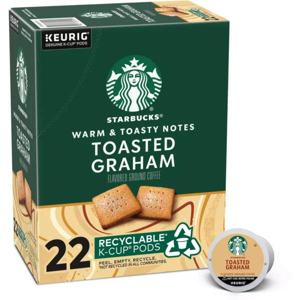 Starbucks Keurig Toasted Graham Flavored Light Roast Coffee Pods - 22 K-Cups