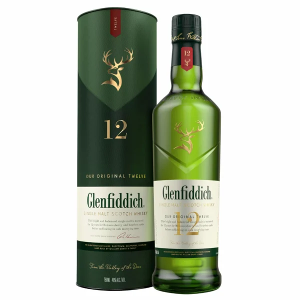 Glenfiddich 12yr Old Single Malt Scotch Whisky 750ml x 12
