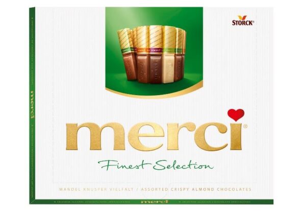 Merci Assorted Crispy Almond Chocolates 250G – per pallet