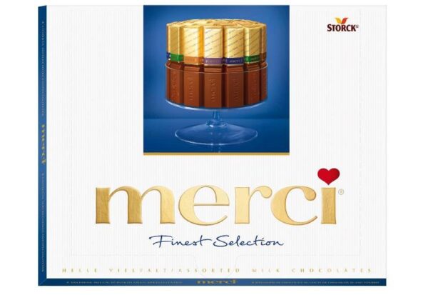 Merci Assorted Milk Chocolates 250g – per pallet