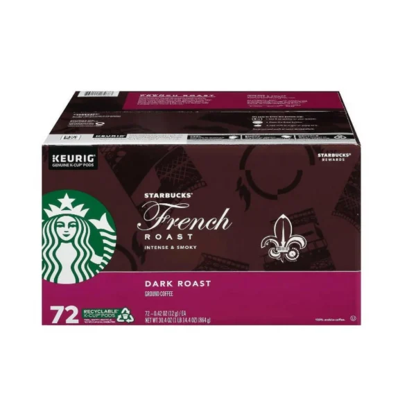 Starbucks French Roast K-Cup Coffee Pods, 72 Count